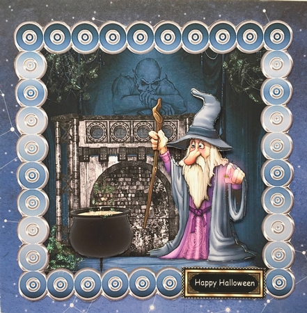 The Lickle Wizard Scallop Edge Card Front with Step by Step by Elena Pavlova