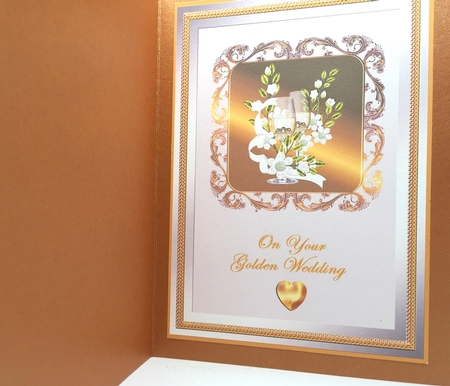 Wine Glasses & Flowers - Golden Wedding by Elena Pavlova