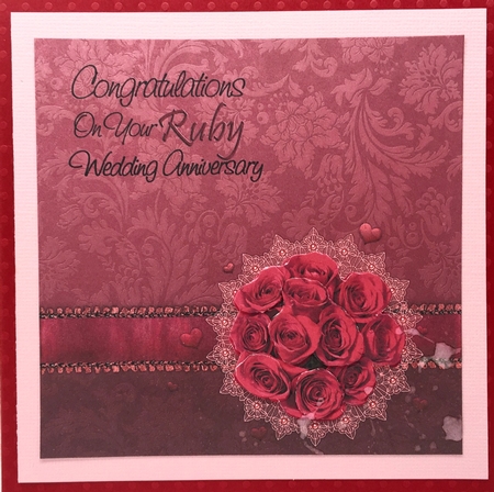 Ruby Wedding Roses 8x8 Inch Topper by Elena Pavlova