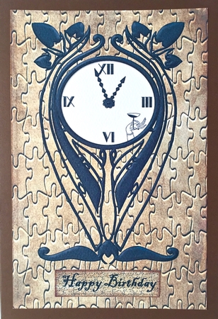 Art Deco Clocks Male Card Birthday & Retirementt by Elena Pavlova