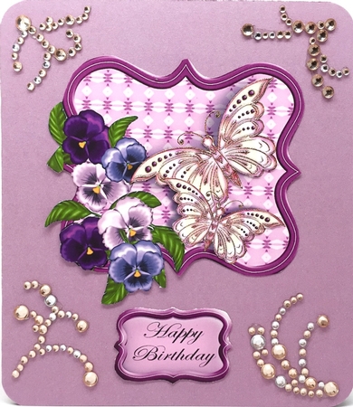 With Love on Your Birthday Purple Pansy Step by Step Topper by Elena Pavlova
