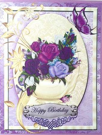Beautiful Floral Teapot with Pyramid Elements by Elena Pavlova