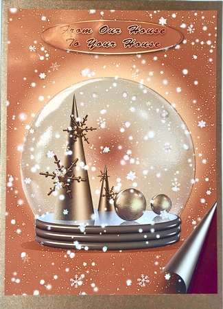 Stylish Christmas Quick Card with Snow Globe by Elena Pavlova