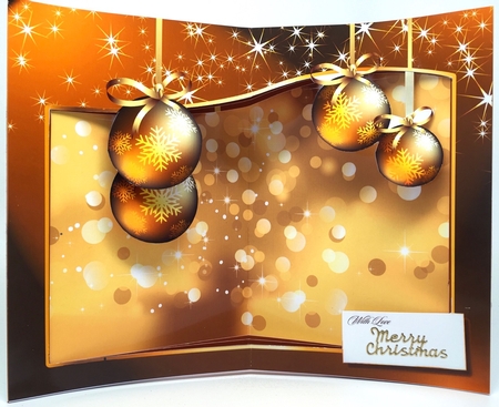 3D Gold Christmas Baubles by Elena Pavlova