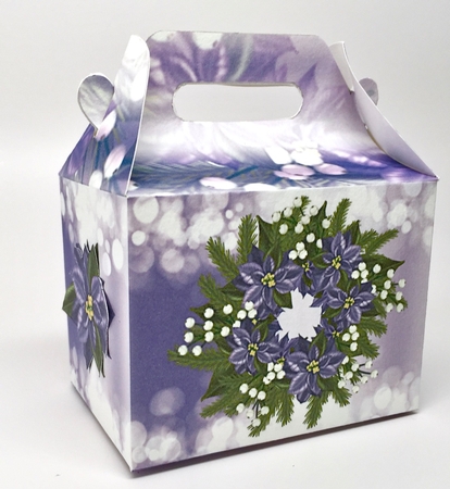 Mini Poinsettia Christmas Gift Box in Purple by Elena Pavlova