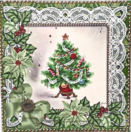 Elegant Tree Green Mini Card Envelope Hex Stacker by Elena Pavlova