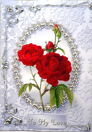 Valentine Roses W-fold Insert Mini Kit by Elena Pavlova