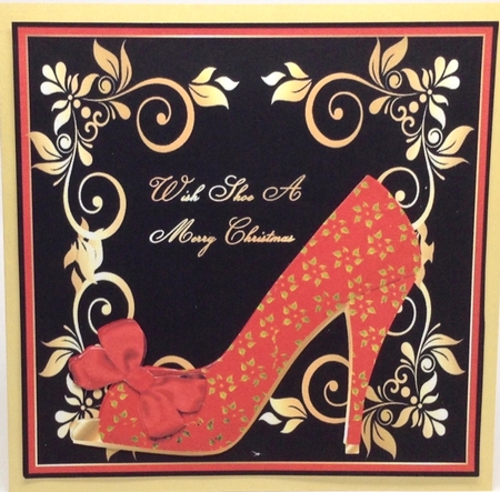 Topper Card Front - Wish Shoe a Merry Christmas by Elena Pavlova