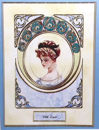 Mucha Influence Harrison Fischer Lady by Elena Pavlova