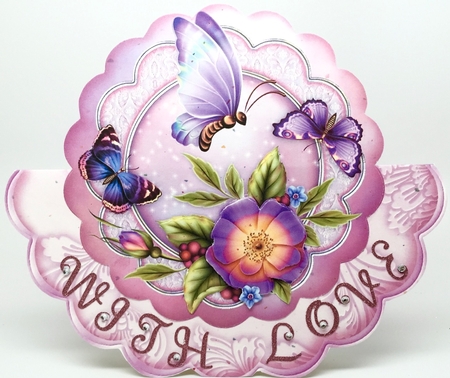 Blooms & Butterflies in Pink and Purple Wobble Card Mini Kit by Elena Pavlova