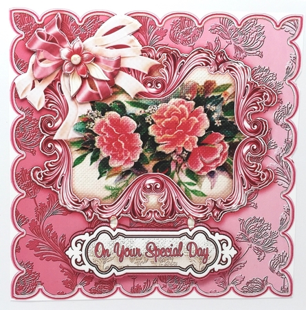 Vintage Pink Peonies 8in x 8in Decoupage Kit by Elena Pavlova