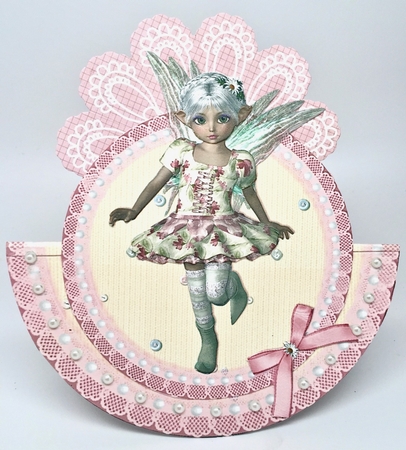 Lace Fairy Doily Rocker Card Topper and Decoupage by Elena Pavlova