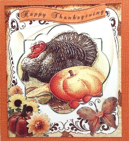 Happy Turkey Day Card Topper & Decoupage by Elena Pavlova