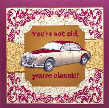 You're Not Old You're Classic! Jaguar - Torn Strip Square by Elena Pavlova
