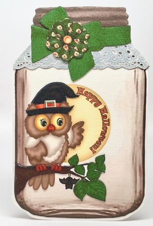 Twitawoo Owl in Halloween Hat in a Jar by Elena Pavlova