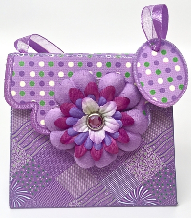 Handbag Gift Box Purple Patchwork by Elena Pavlova