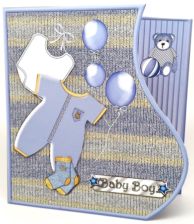 Baby Boy - Wavy Border Card Mini Kit by Elena Pavlova
