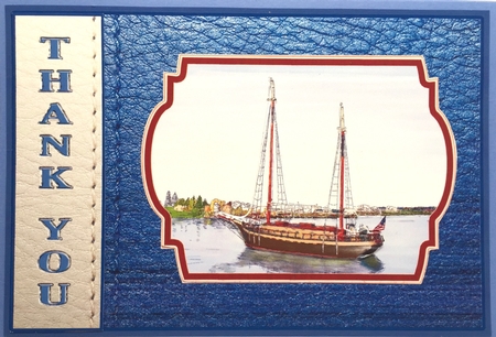 Leather Bound Tall Ship Card by Elena Pavlova