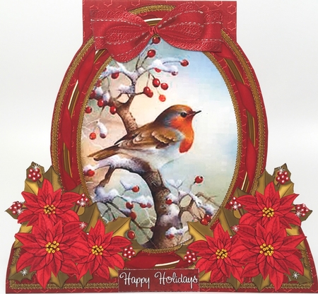 Red Robin Special Large Oval Card Mini Kit by Elena Pavlova