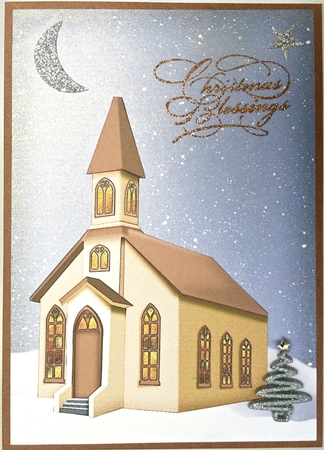 Christmas Church Shaped Card by Elena Pavlova