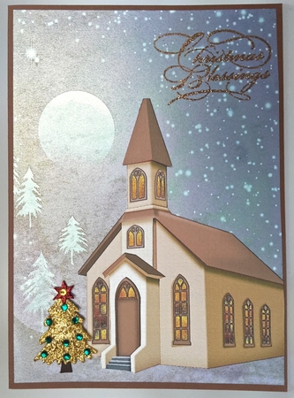 Christmas Church Shaped Card by Elena Pavlova