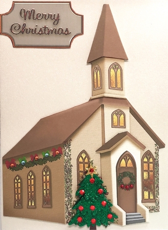 Christmas Church Shaped Card by Elena Pavlova
