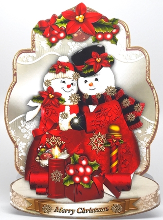Cute Christmas Holiday Snowmans by Elena Pavlova