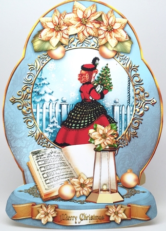 Vintage Winter Christmas Girl Waiting for Santa by Elena Pavlova