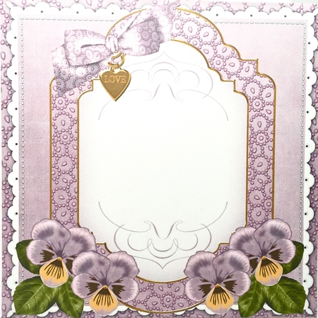 Pale Lilac Pansy Beaded Fancy 7x7inch Easy Envelope Mini Kit by Elena Pavlova