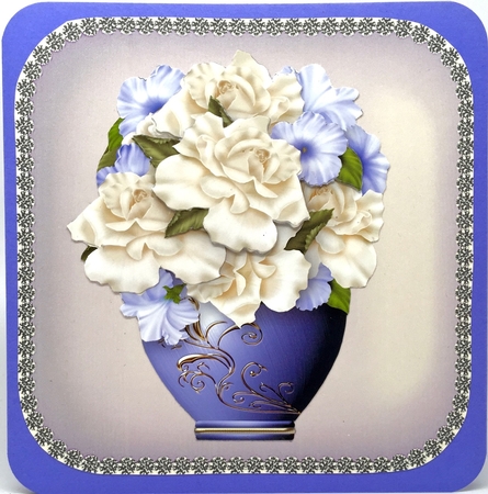 Vase of Roses and Petunias Card Mini Kit by Elena Pavlova