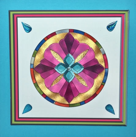 Stained Glass Mandala Card Front 2 by Elena Pavlova