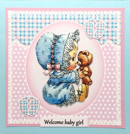 New Baby Girl Insert to Match Card by Elena Pavlova