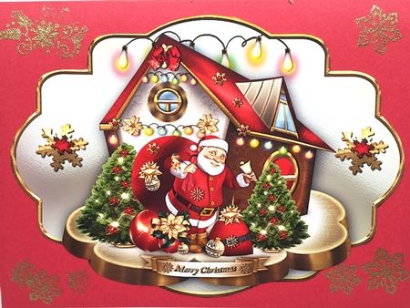 Christmas Santa Claus with Gifts Card Kit by Elena Pavlova