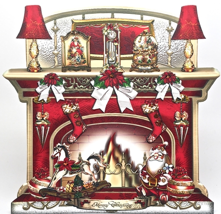Christmas Festive Fireplace Card Kit by Elena Pavlova