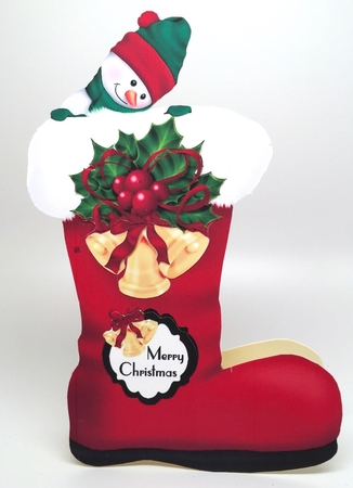Peek-a-boo Cute Boots - Peeping Snowman by Elena Pavlova