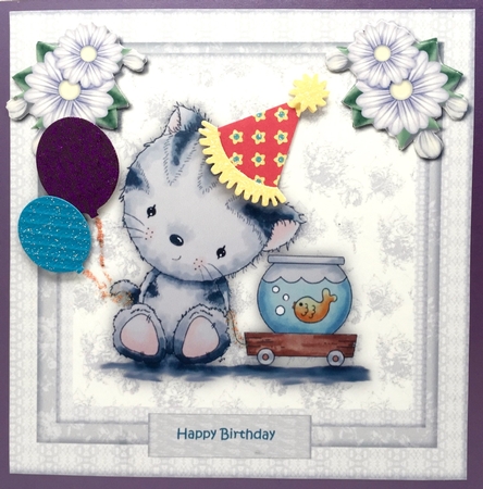 Cute Birthday Kitten by Elena Pavlova