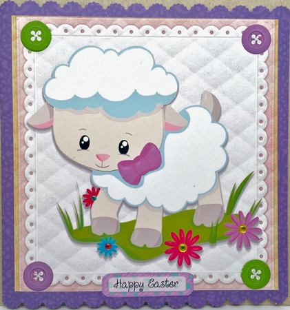 Gorgeous Lamb with Lilac Bow 8x8 by Elena Pavlova