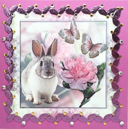 Bunny in Pink Surroundings by Elena Pavlova