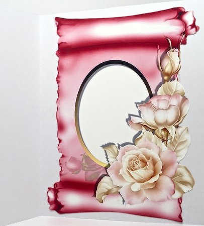 Birthday Rose Scroll - A5 Scroll Shaped Insert by Elena Pavlova