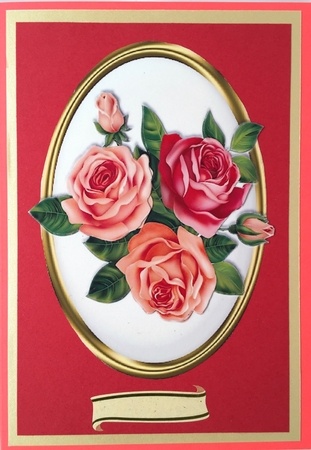 Pretty Shades of Peach and Pink Roses with Bow by Elena Pavlova