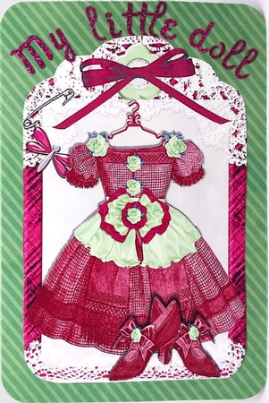 Pretty Rose Vintage Dress and Shoes in Lace Frame by Elena Pavlova