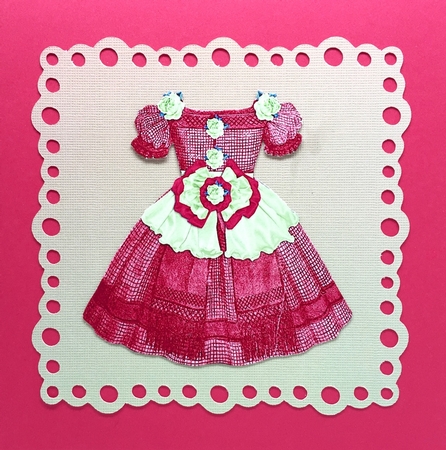 Pretty Rose Vintage Dress and Shoes in Lace Frame by Elena Pavlova