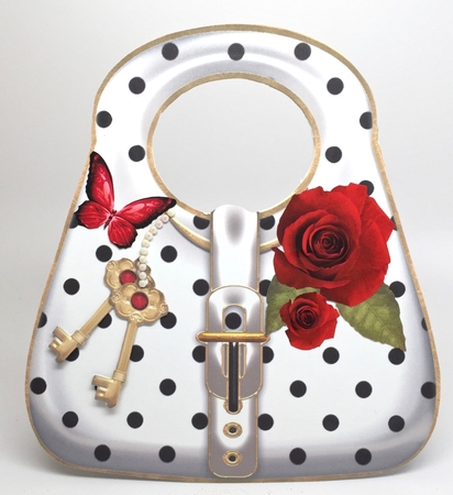 White Polka Dot Handbag Card Mini Kit by Elena Pavlova