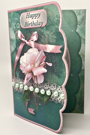 Perfect Pink Rose - Scallop Edged Card Mini Kit by Elena Pavlova