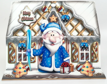 Night Christmas House With Santa Claus for Kids Card by Elena Pavlova