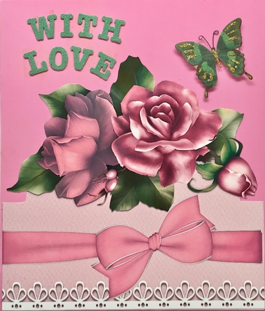 Beautiful Pink Rose Spray 8x8 by Elena Pavlova