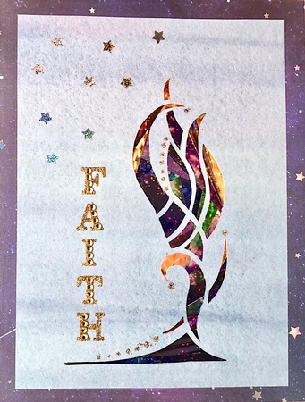 Blue Flame Artistic Iris Folding Pattern by Elena Pavlova