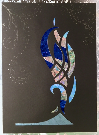 Blue Flame Artistic Iris Folding Pattern by Elena Pavlova