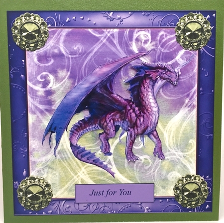 Purple Dragon Topper with Decoupage by Elena Pavlova