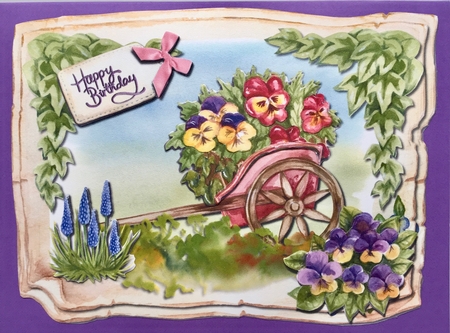 Birthday - Cart With Flowers by Elena Pavlova
